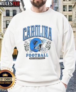 Official Carolina Panthers football sweatshirt featuring team logo and colors, perfect for game day attire.