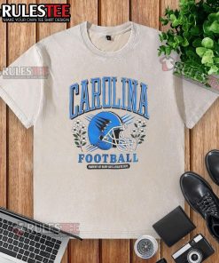 Alt Text: Official Carolina Football Panther Football Washed T-Shirt in blue, showcasing team logo and casual style for fans.