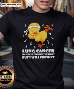Official Cartoon Chick Karate Kick Lung Cancer T-Shirt: Empowering design to show strength in the fight against lung cancer.