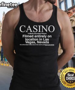 Alt Text: Official cast and crew of the 1996 film Casino featuring Joe Pesci in a Martin Scorsese picture tank top.