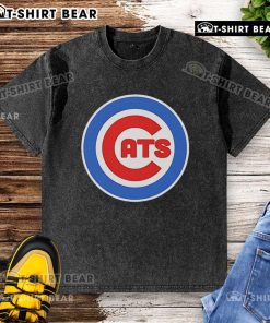 Official Chicago Cubs washed T-shirt featuring a vintage design for baseball fans, perfect for game day.