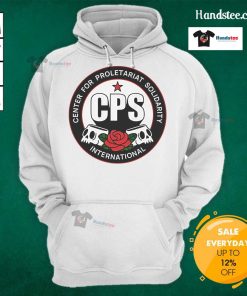 Official Center for Proletariat Solidarity Logo Hoodie featuring bold logo design on a stylish black background.