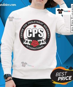 Official Center for Proletariat Solidarity logo sweatshirt featuring bold graphic design and vibrant colors.