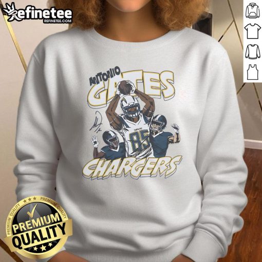 Official Chargers Antonio Gates Signature Sweatshirt featuring bold team logo and Gates' signature for fans.