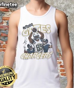 Official Chargers Antonio Gates signature tank top featuring vibrant team colors and Gates' iconic signature.