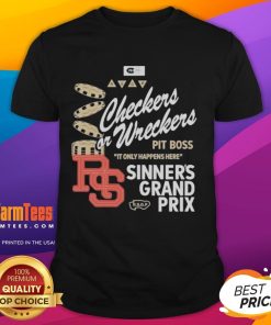 Official Checkers Or Wreckers Distressed T-Shirt featuring a vintage design and comfortable fabric for casual wear.