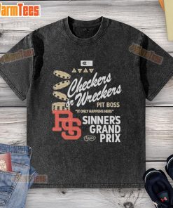 Official Checkers or Wreckers distressed washed t-shirt in casual style, perfect for fans of the game and trendy fashion.