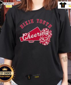 Official Cheerleading Pom Poms Ladies Tee featuring vibrant colors and a stylish design for cheer fans.