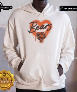 Alt Text: Official Chicago Bears Football Spray Heart Hoodie featuring team colors and logo, perfect for fans and casual wear.