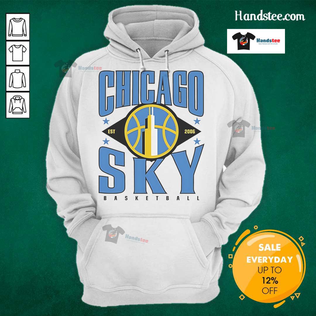 Official Chicago Sky Basketball Est 2006 Vintage Logo Hoodie Vintage Chicago Sky Basketball hoodie with official logo, established 2006, showcasing team pride and style.