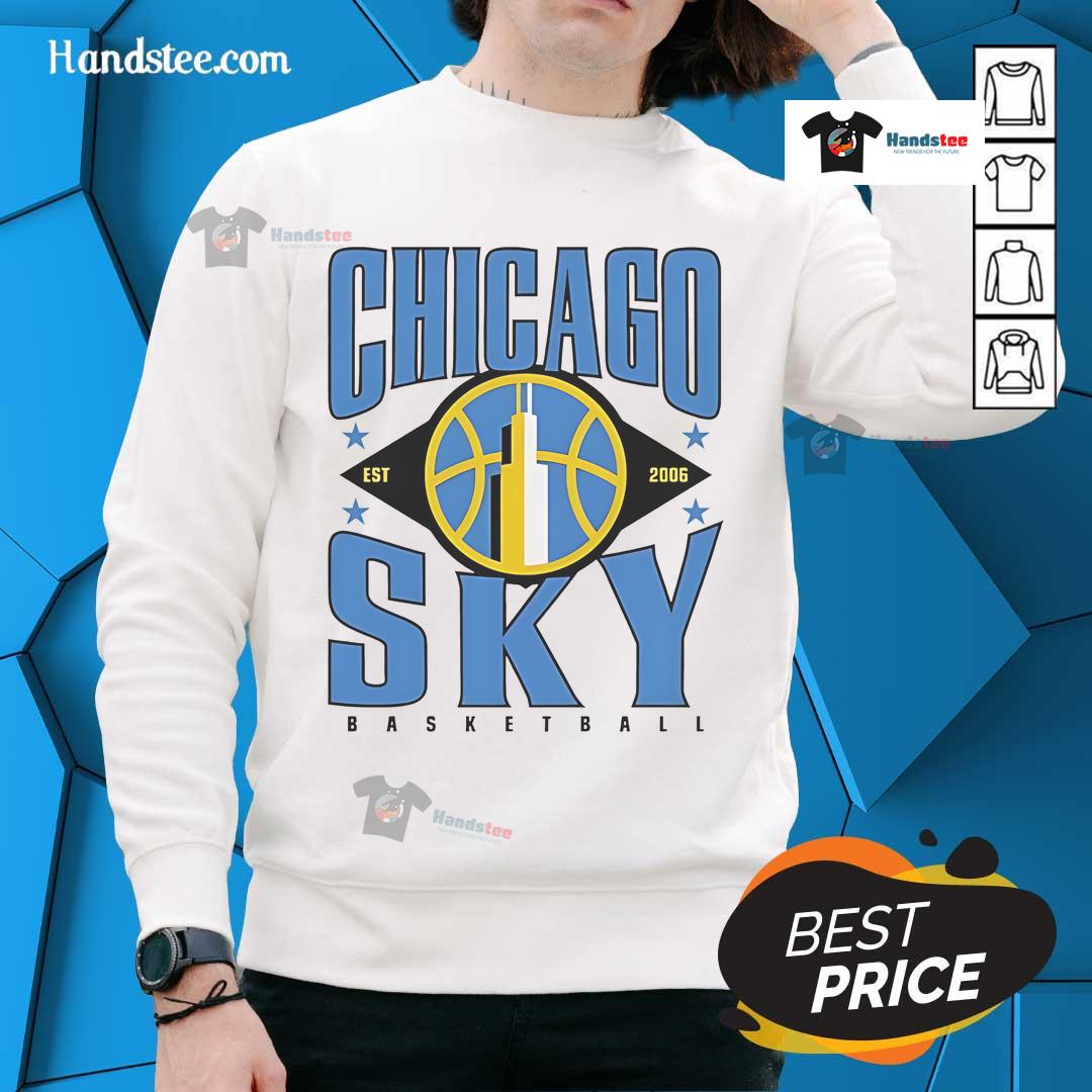Official Chicago Sky Basketball Est 2006 Vintage Logo Sweatshirt Alt Text: Vintage Chicago Sky basketball sweatshirt featuring the official logo, established 2006, perfect for fans.