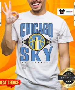 Official Chicago Sky Basketball Est 2006 vintage logo T-shirt featuring the team's iconic design and colors.