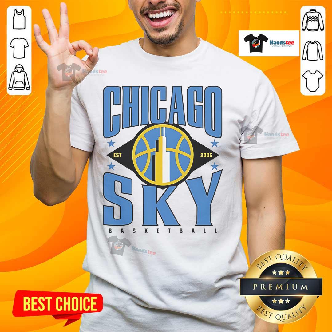 Official Chicago Sky Basketball Est 2006 Vintage Logo T Shirt Official Chicago Sky Basketball Est 2006 vintage logo T-shirt featuring the team's iconic design and colors.