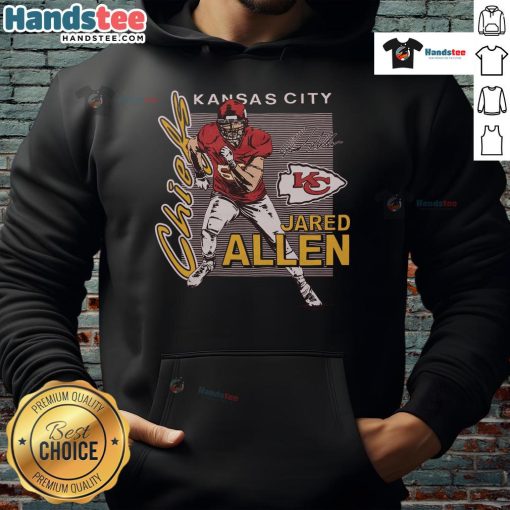 Official Chiefs Jared Allen Signature Hoodie featuring team colors and logo, perfect for fans and collectors.