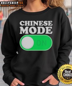 Official Chinese Mode ON Sweatshirt featuring bold lettering and a stylish design, perfect for casual wear.