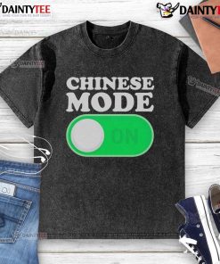 Official Chinese Mode ON washed t-shirt featuring a stylish design, perfect for casual wear and expressing cultural pride.