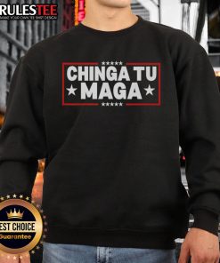 Official Chinga Tu Maga Sweatshirt in black, featuring bold graphic design and comfortable fit for casual wear.