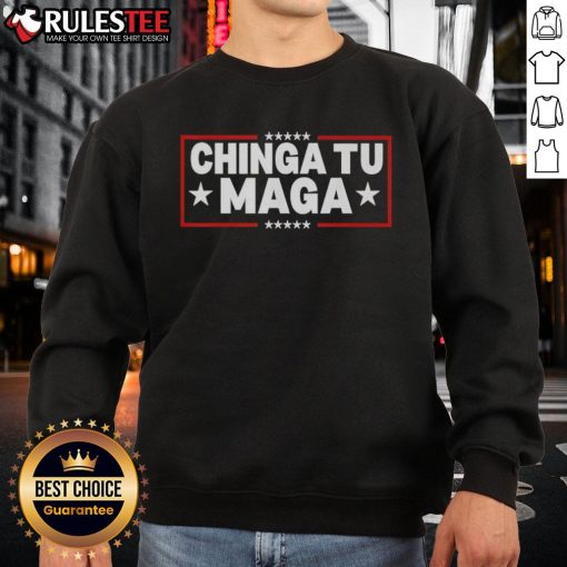 Official Chinga Tu Maga Sweatshirt in black, featuring bold graphic design and comfortable fit for casual wear.
