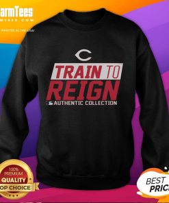 Official Cincinnati Reds Train To Reign 2025 Sweatshirt showcasing team logo and vibrant design for fans.