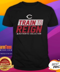 Official Cincinnati Reds Train To Reign 2025 T-Shirt featuring team logo and vibrant red color for passionate fans.
