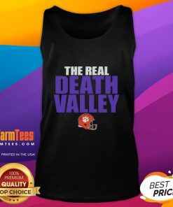 Official Clemson Tigers The Real Death Valley helmet tank top featuring vibrant team colors and logo design.