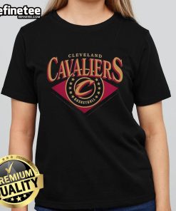 Official Cleveland Cavaliers NBA Ladies Tee in red with team logo, perfect for female fans supporting the Cavaliers.