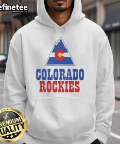 Official Colorado Rockies Hockey Mountain Logo Hoodie featuring a stylish design for fans and outdoor enthusiasts.