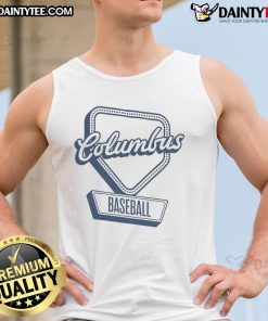 Official Columbus Baseball Home Plate Log Tank Top featuring a stylish design for fans of Columbus baseball.