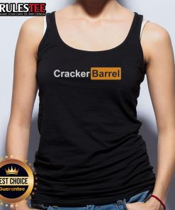 Official Cracker Barrel parody logo tank top featuring a humorous twist on the classic logo design.