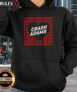 Official Crash Adams I Need A New Heart Hoodie in black, featuring stylish graphic design and comfortable fit.