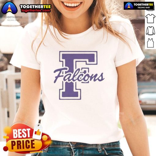 Alt Text: Official Crown Trio Four Points Falcons Ladies Tee featuring team colors and logo, perfect for sports fans and casual wear.