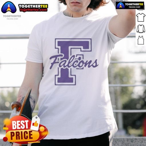Official Crown Trio Four Points Falcons T-Shirt featuring vibrant colors and unique design for fans of the Falcons.