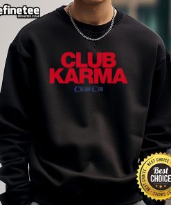 Official Culture Club Karma black sweatshirt featuring vibrant logo design, perfect for fans and casual wear.