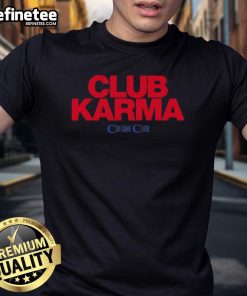 Official Culture Club Karma Black T-Shirt featuring vibrant graphic design and comfortable fit for fans of the band.
