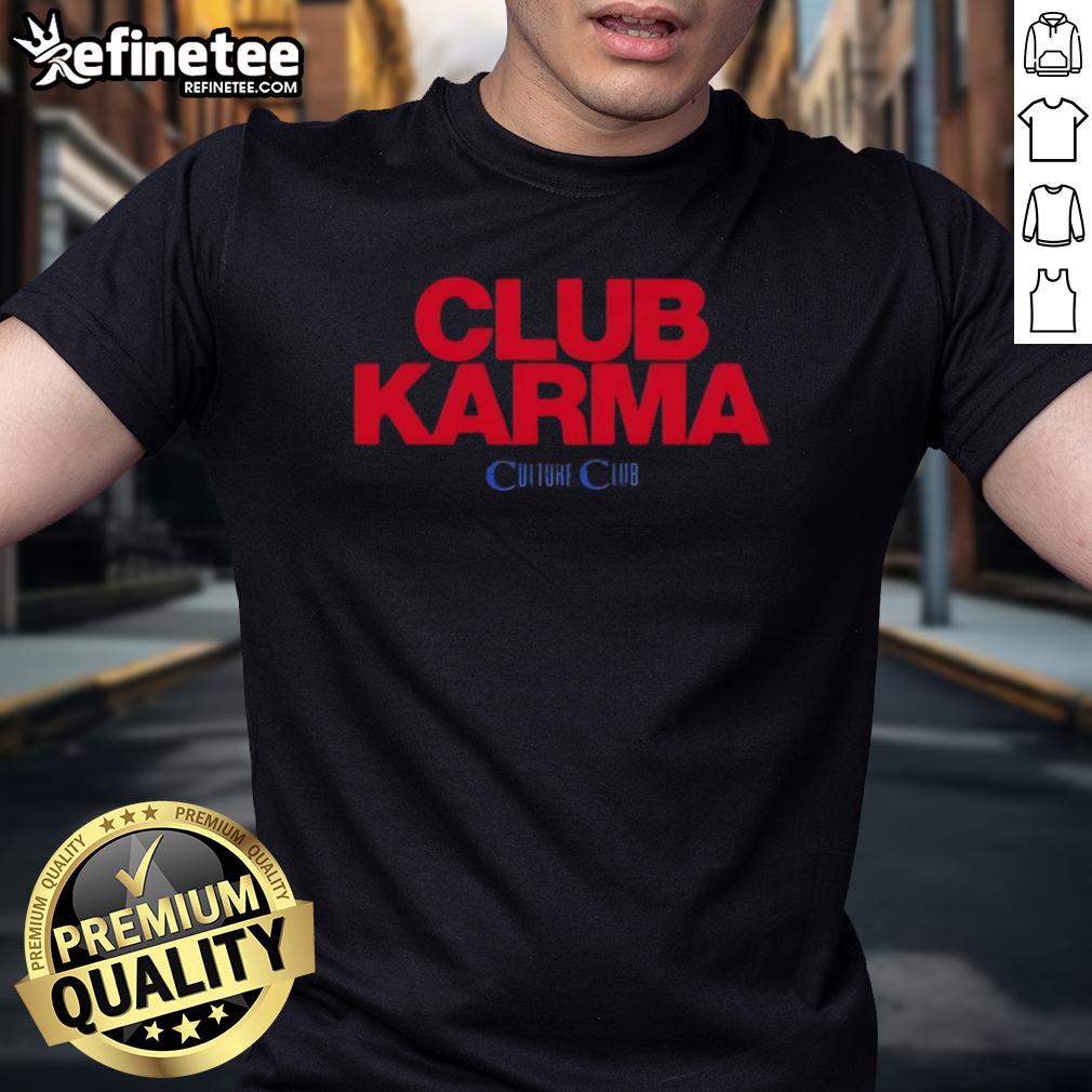 Official Culture Club Karma Black T Shirt Official Culture Club Karma Black T-Shirt featuring vibrant graphic design and comfortable fit for fans of the band.