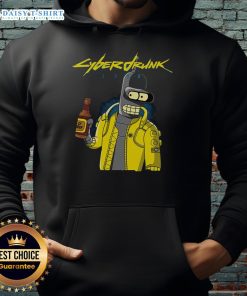 Official Cyberdrunk Bender Futurama Cyberpunk Hoodie featuring vibrant graphics and a stylish design for fans.