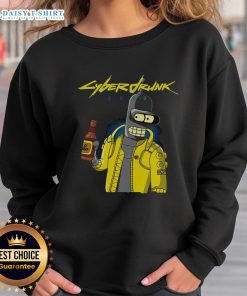 Official Cyberdrunk Bender Futurama Cyberpunk Sweatshirt featuring vibrant graphics of Bender in a futuristic design.