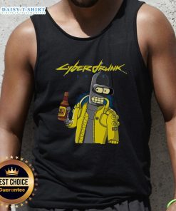 Official Cyberdrunk Bender Futurama Cyberpunk Tank Top featuring vibrant graphics of Bender in a futuristic design.