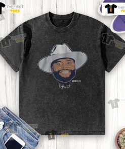 Alt Text: Official Dak Prescott Swag Head Washed T-Shirt featuring stylish design and comfortable fit for fans.