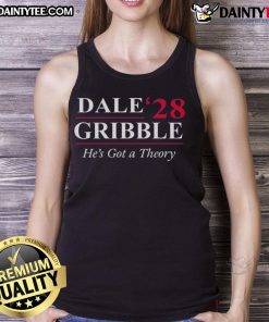 Official Dale Gribble 'He's Got A Theory' tank top featuring a bold design, perfect for fans of King of the Hill.