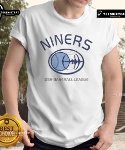Official Deep Space Nine Niners DS9 Baseball League T-Shirt featuring vibrant graphics and a stylish design for fans.