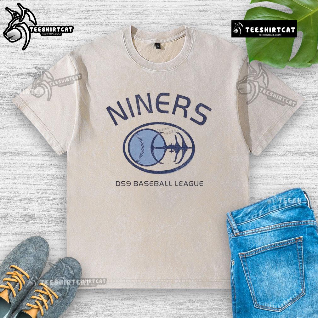Official Deep Space Nine Niners Ds9 Baseball League Washed T Shirt Official Deep Space Nine Niners DS9 Baseball League washed t-shirt featuring vintage logo and comfortable fit for fans.