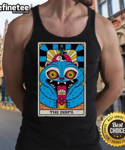 Official Derpy Tiger x K-Pop Demon Hunters tarot card tank top featuring unique art and vibrant colors for fans.