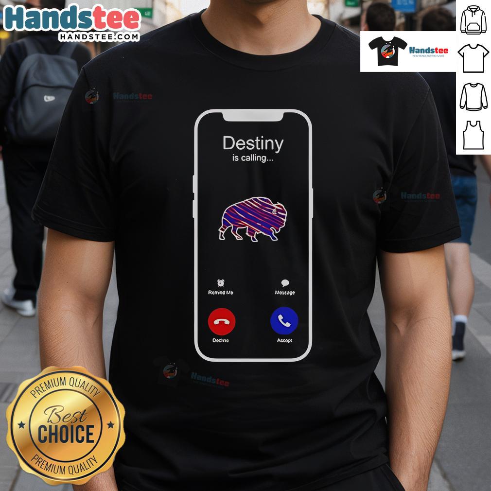 Official Destiny Is Calling Buffalo Bills T Shirt Official Destiny Is Calling Buffalo Bills T-Shirt featuring team logo and vibrant design for fans and gamers.