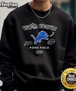 Alt Text: Official Detroit Lions X Chris Brown Breezy Bowl XX Tour sweatshirt featuring vibrant team colors and stylish design.