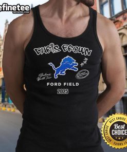 Official Detroit Lions X Chris Brown Breezy Bowl XX Tour tank top featuring vibrant team colors and artist branding.