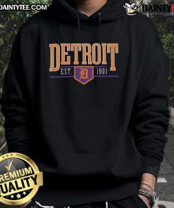 Official Detroit Tigers Est 1901 vintage hoodie showcasing the classic team logo and retro design.