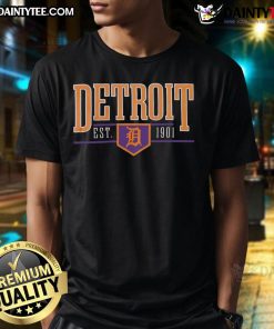 Official Detroit Tigers Est 1901 vintage t-shirt featuring classic logo and retro design, perfect for baseball fans.