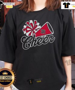 Official Dixie Cheer Megaphone Ladies Tee featuring vibrant graphics and a comfortable fit for cheer enthusiasts.