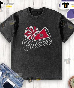 Official Dixie Cheer Megaphone Washed T-Shirt featuring a vibrant megaphone graphic for cheer enthusiasts.